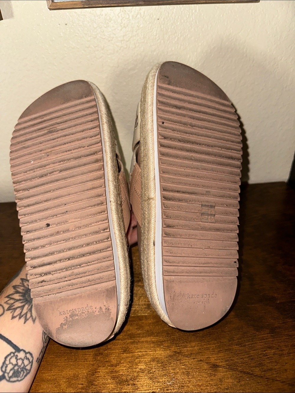 kate spade Cream Crossband Espadrille Slides - Picture 3 of 4